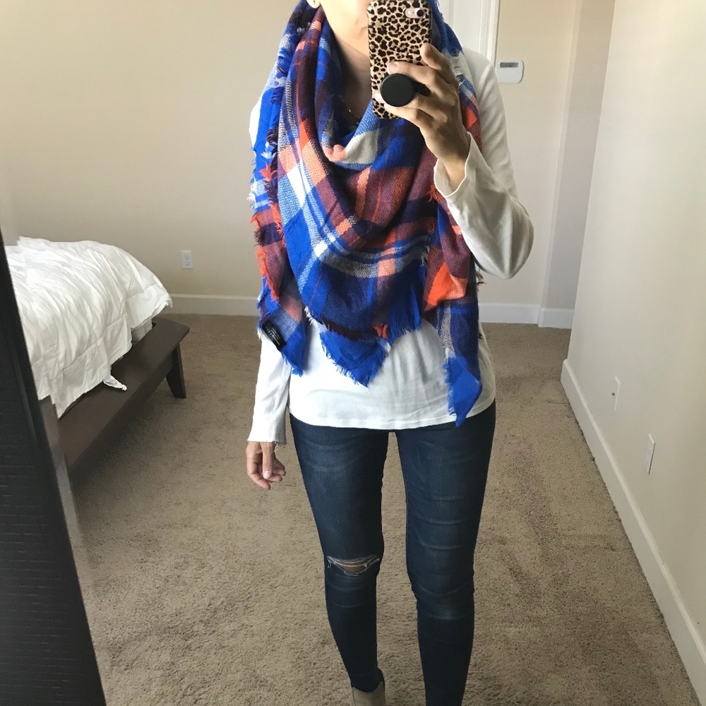 Zara plaid blanket scarf